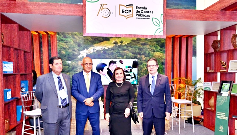 TCE-AM expõe inovações na fiscalização de contas públicas em stands durante Congresso Internacional